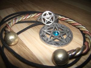 A selection of jewellery used in the rituals of Wicca.